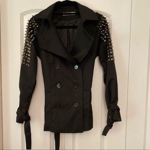 Black studded shoulder blazer